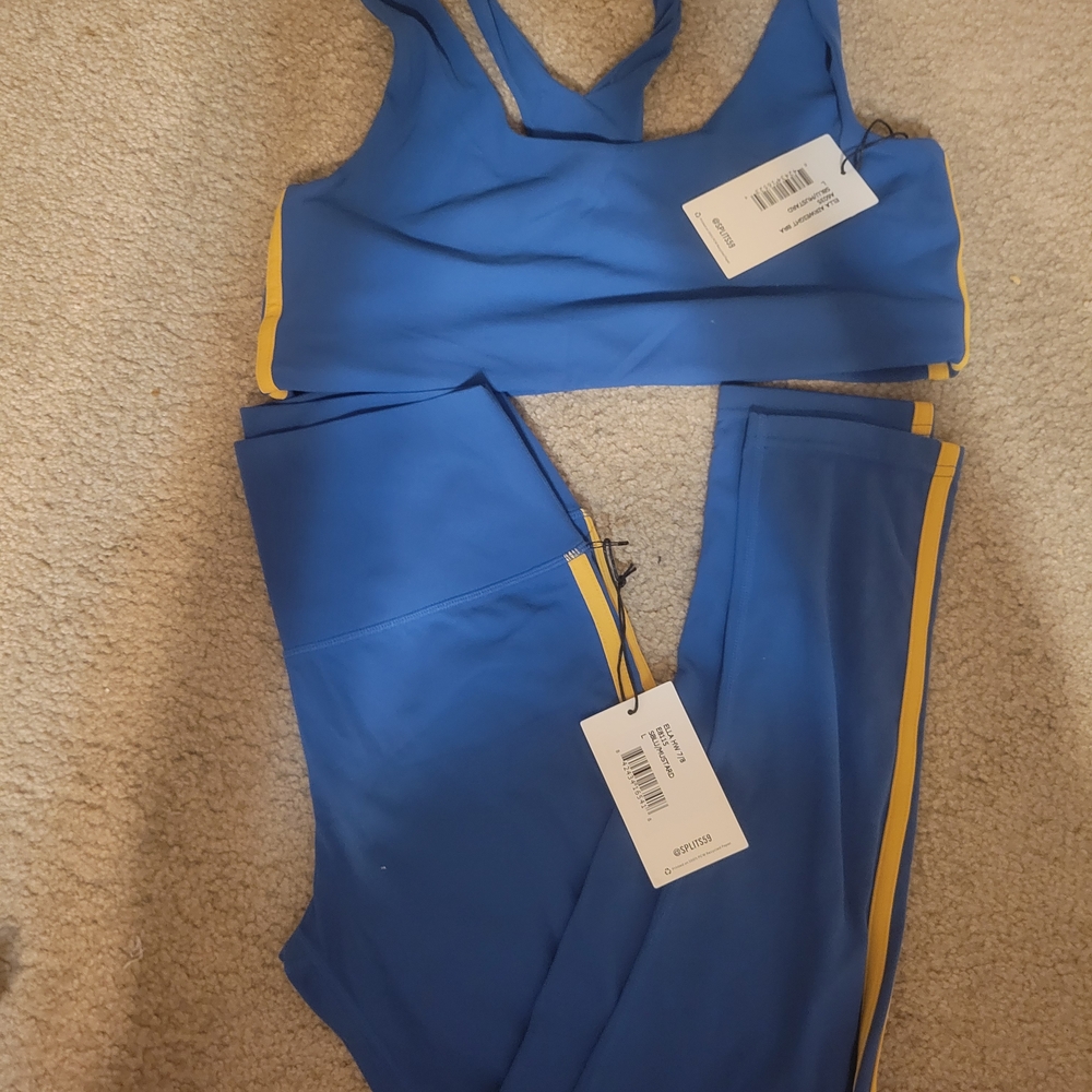 Splits59 Blue and Yellow Activewear Set